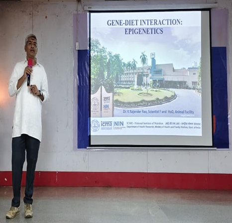 Dr K Rajender Rao Delivering Extension Lecture